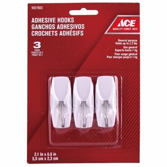 Ace Adhesive Hooks (5.5 x 2.3 cm, 3 pcs)