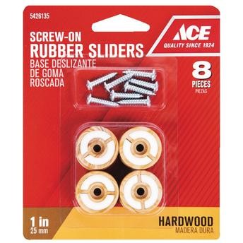 Ace Rubber Screw-On Sliders Pack (2.5 cm, 8 Pc.)