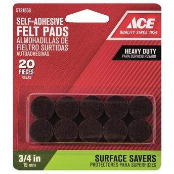 Ace Heavy Duty Self-Adhesive Felt Pads Pack (1.90 cm, 20 Pc.)