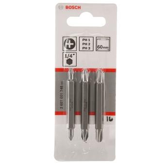 Bosch PH2 Double Ended Bit (60 mm, Pack of 3)