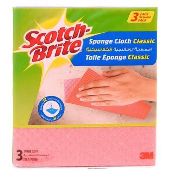 3M Scotch-Brite Classic Pink Sponge Cloth (3 pcs)