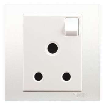 Schneider Electric Vivace 1 Gang Round Pin Switch Socket (8.6 x 8.6 x 3.2 cm, 250 VAC)