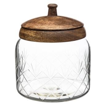 5five Glass Jar W/ Wooden Lid (16 cm)