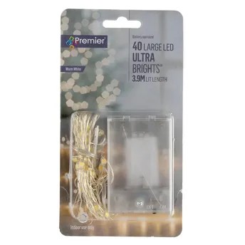 Premier Ultra Brights 40 LED String Light (3.8 m, Warm White)