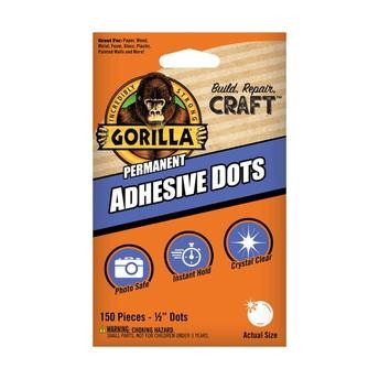 Gorilla High Strength Permanent Adhesive Dots Pack (1.27 cm, 150 Pc.)