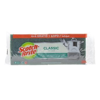 3M Scotch-Brite Classic Scrub Sponge 4+4 Combo Pack (8 Pc.)