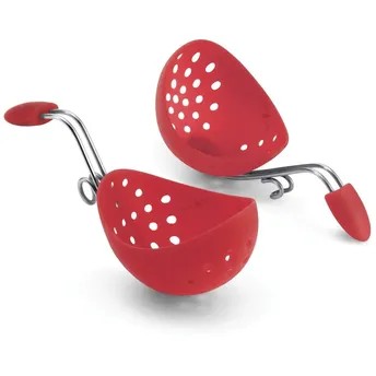 Cuisipro Silicone Egg Poacher Set (2 Pc., Red)