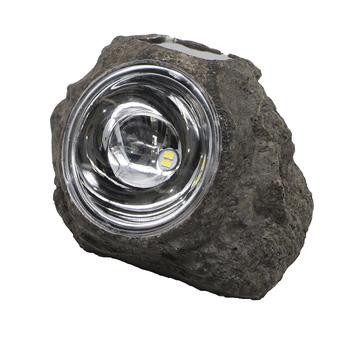 Polyresin Solar-Powered LED Decorative Rock Light (Cool White)