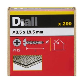 Diall Zinc-Plated Carbon Steel Self Drilling Screw Pack (3.5 x 9.5 mm, 200 Pc.)