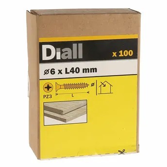 Diall Zinc-Plated Carbon Steel Wood Screw Pack (6 x 40 mm, 100 Pc.)