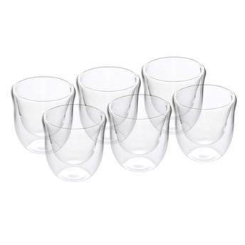 Neoflam Borosilicate Glass Double Wall Cawa Cup Set (21.8 x 14.5 x 7.5 cm, 70 ml, 6 Pc.)