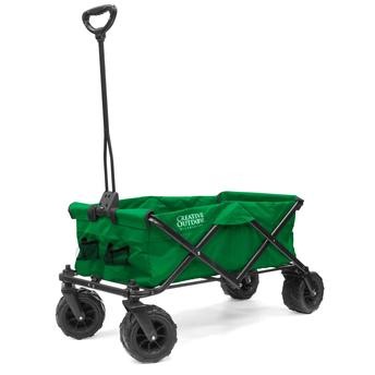 Creative Polyester & Steel Outdoor Folding Wagon (111.76 x 50.17 x 48.26 cm, Green)