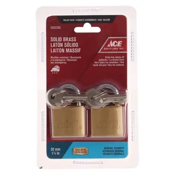ACE Solid Brass Padlock Pack (30 mm, 2 Pc.)