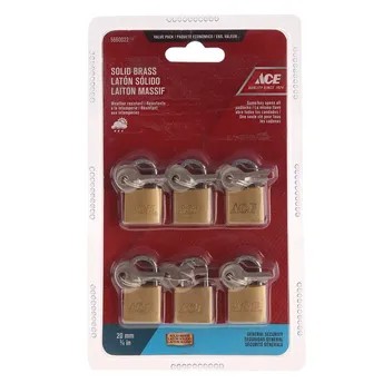 ACE Solid Brass Padlock Pack (20 mm, 6 Pc.)