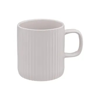 SG Ribbed Earthenware Mug (350 ml, White)