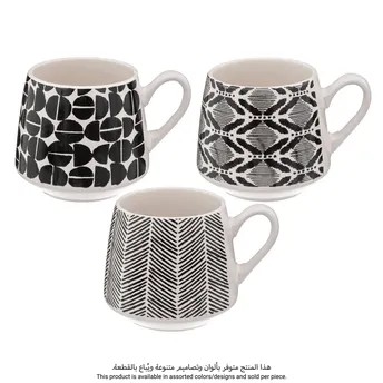 SG Patterned Earthenware Mug (Assorted colors/designs, 320 ml)