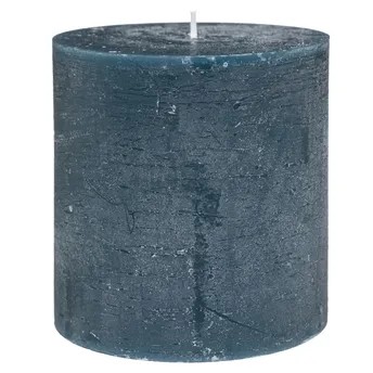 Comptoir de la Bougie Olia Rustic Wax Pillar Candle (10 x 10 cm, Dark Blue)