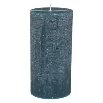 Comptoir de la Bougie Olia Rustic Wax Pillar Candle (6.8 x 14 cm, Dark Blue)