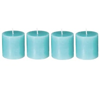 Comptoir de la Bougie Olia Rustic Wax Candle Set (4 Pc., Turquoise)
