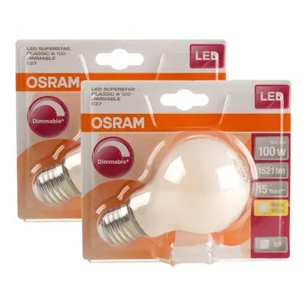 Osram Superstar Classic A E 27 LED Light Bulb Pack (12 W, Warm White, 2 Pc.)