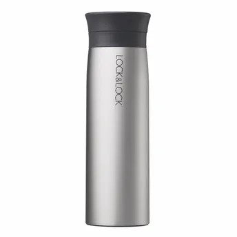 Lock & Lock Line Double-Walled Vacuum Tumbler (400 ml, Silver)