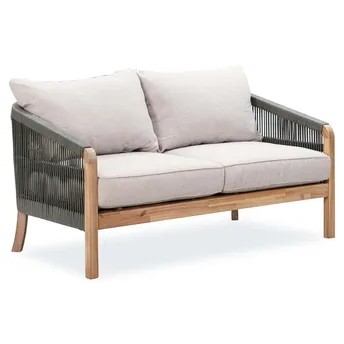 Santiago 2-Seater Acacia Wood Sofa W/Cushions (76 x 137 x 69.5 cm)