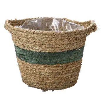 Hayden Swirl Basket Planter (18 x 16 cm, Green)