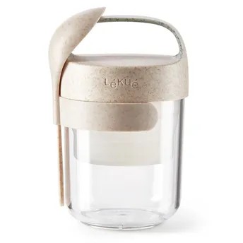Lekue To Go Organic Jar W/Spoon (400 ml, Cream)