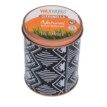 Waxworks Citronella Wax Candle W/Tin (8.4 x 10.2 cm)