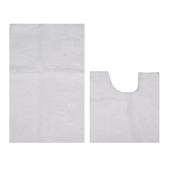 Polyester Bathroom Mat Set (2 Pc., White)