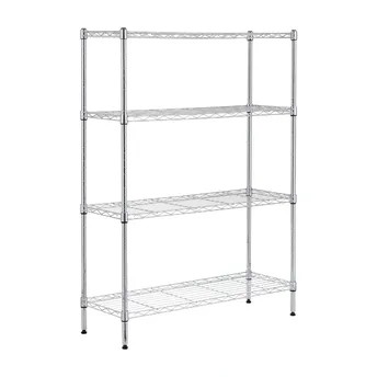 ACE 4-Tier Shelving Unit (90 x 35 x 135 cm, Chrome)