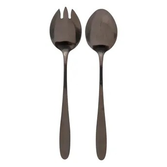 SG Stainless Steel Salad Cutlery (2 Pc., Black)