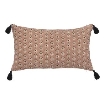 Atmosphera Patterned Polyester Tassel Cushion (50 x 10 x 30 cm, Antique Pink)