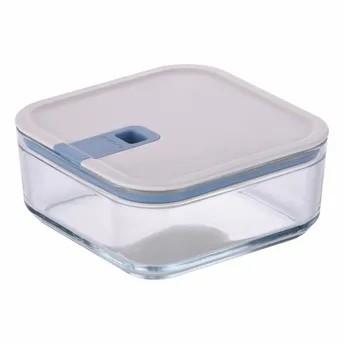 Neoflam Perfect Seal Square Glass Storage Container (1100 ml, Clear)