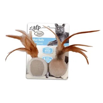 All For Paws Classic Comfort Feather Ball Cat Toy