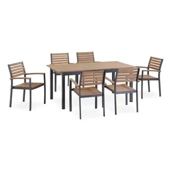 Lucia 6-Seater Acacia Wood & Metal Dining Set