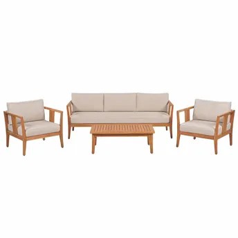 Living Accents Milan 5-Seater Acacia Wood Sofa Set (184 x 68 x 61.5 cm)