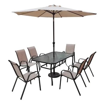 Verdon 6-Seater Steel Sling Dining Set (152.5 x 96.5 x 73 cm)