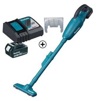 Makita Cordless Vacuum Cleaner W/Battery & Charger, DCL180RF (18 V) + Wall Attachment