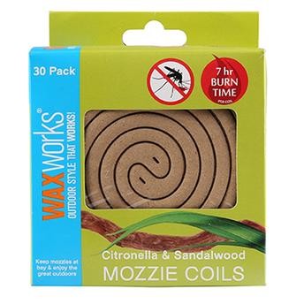Waxworks Incense Coil (Pack of 30, Citronella and Sandalwood)
