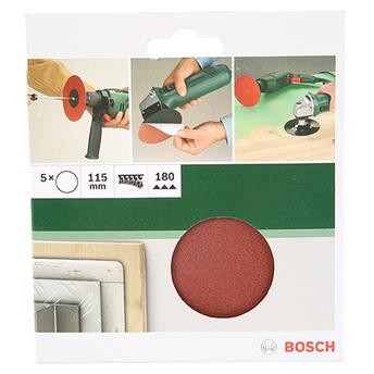 Bosch G180 Angle Grinder Drill Sanding Sheet (125 mm, Pack of 5, Red)