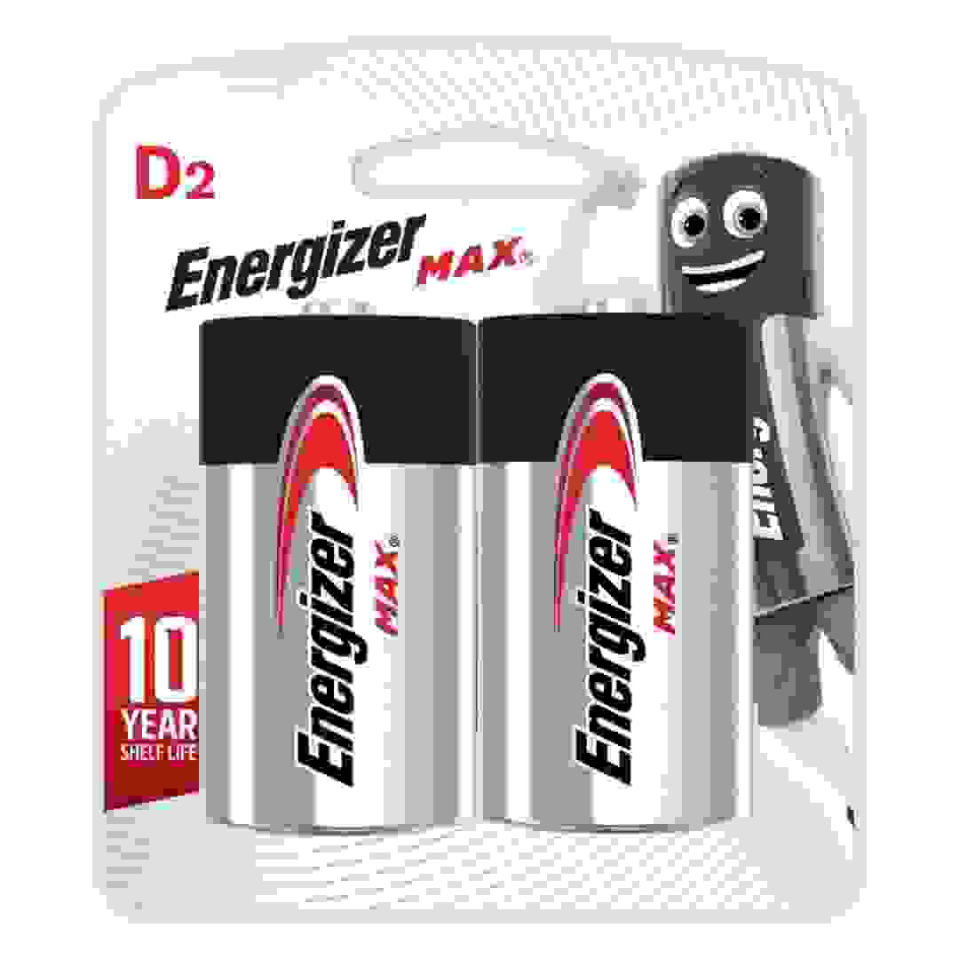 Energizer MAX D Alkaline Battery (Pack of 2, 1.5V)