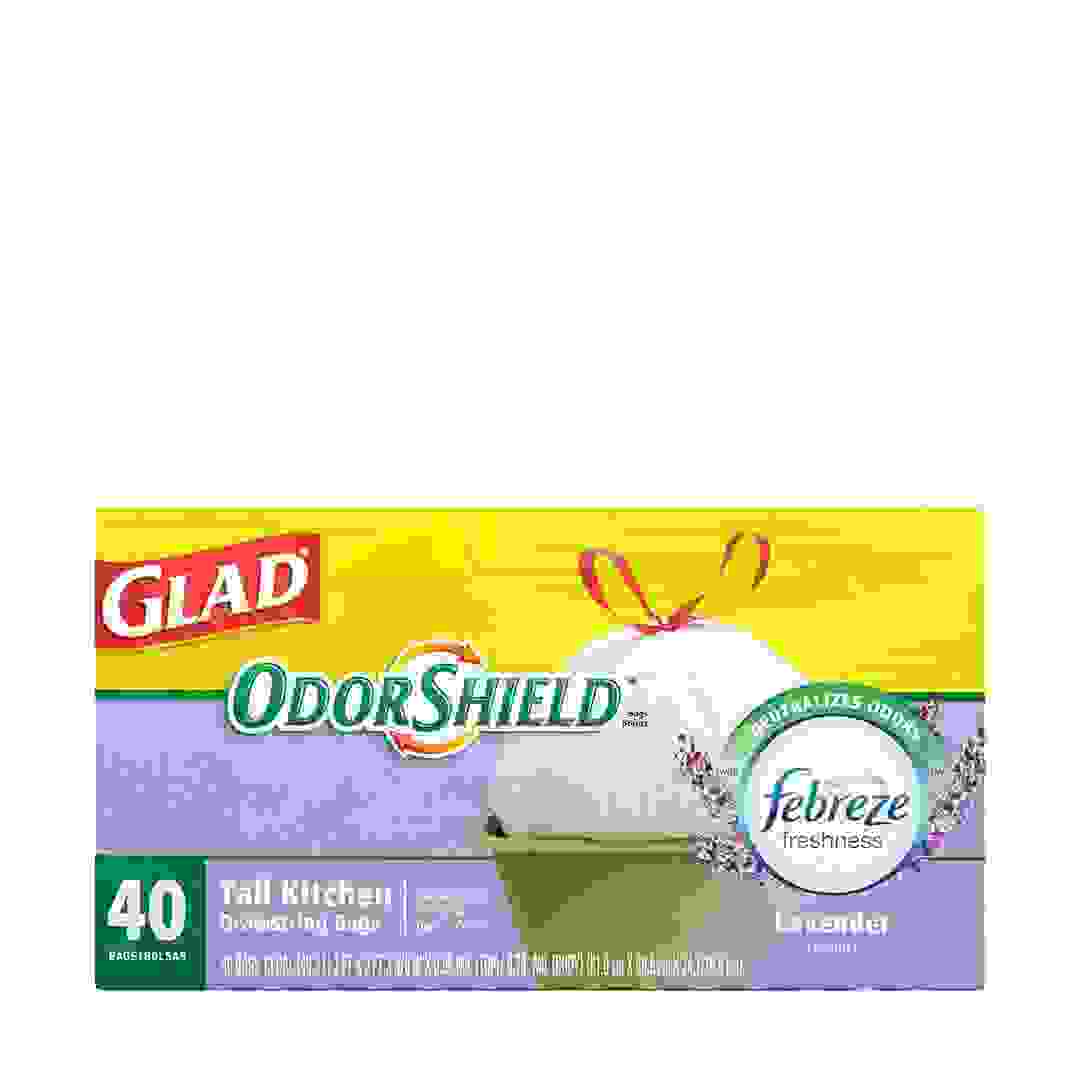 Glad Force Flex KitchenTrash Bag (49.2 L, 59.6 x 64.5 x 18.3 cm, Lavender, 40 Pc.)