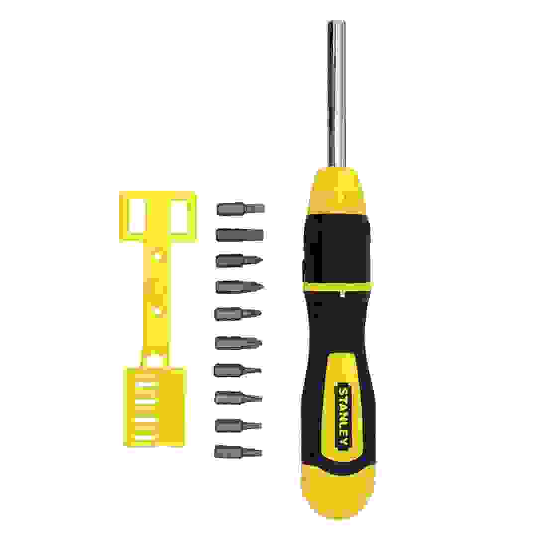 طقم مفك براغي بذراع متعدد الاستخدامات ستانلي مع 10 لقم حفر