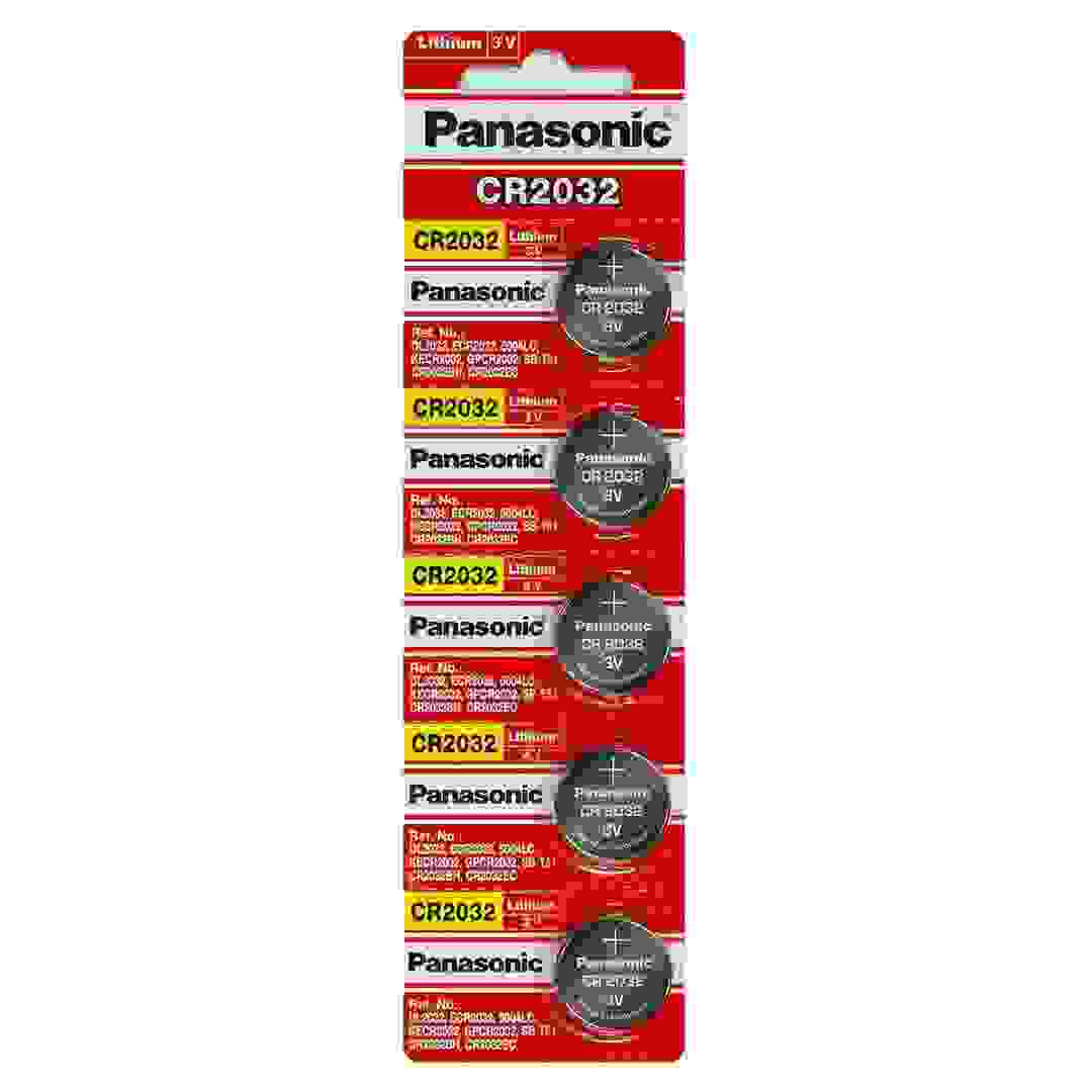 Panasonic Lithium Coin Battery, CR-2032 (3 V, 225 mAh, 5 pcs)