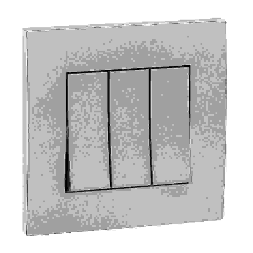 Schneider Electric Vivace 3 Gang 1 Way Switch (8.7 x 8.7 x 3.5 cm, 250 VAC)