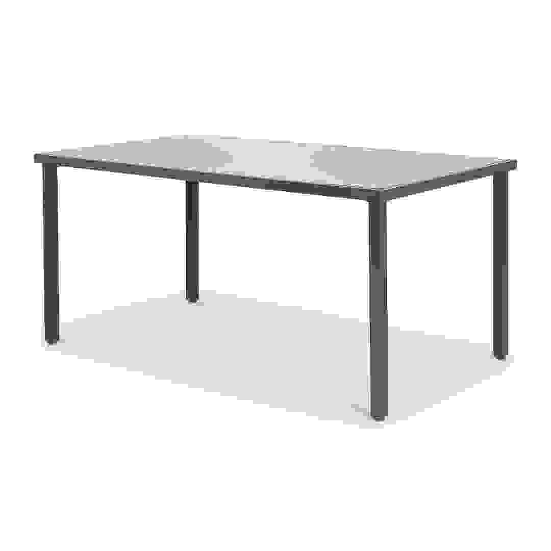 Dallas Aluminum Dining Table W/Glass Top (150 x 90 x 72 cm)