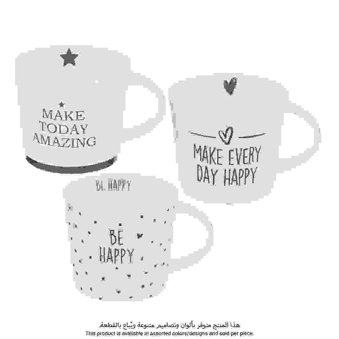 SG New Bone China Happy Mug (Assorted colors/designs, 320 ml)