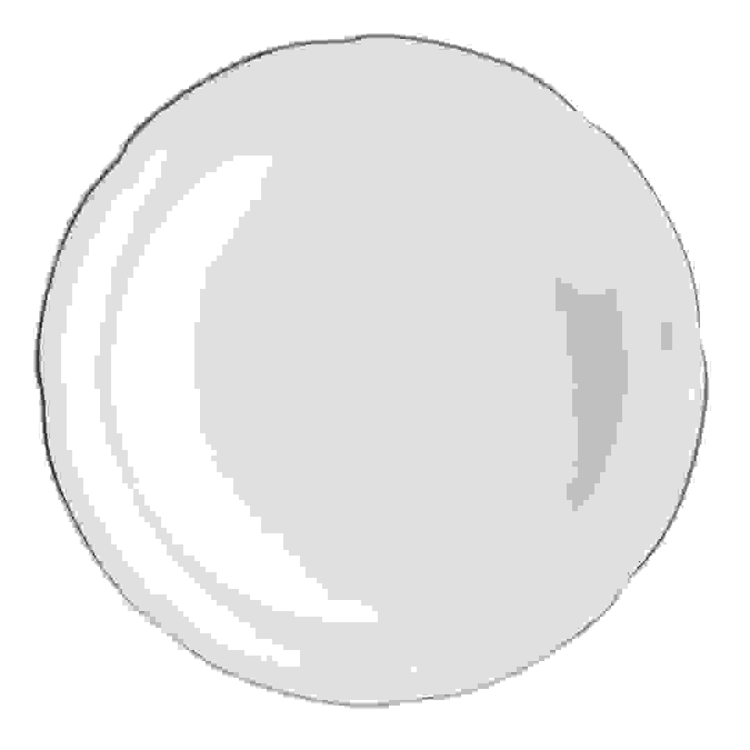 Orchid Earl Embossed New Bone China Soup Plate (22 x 2 cm, White)