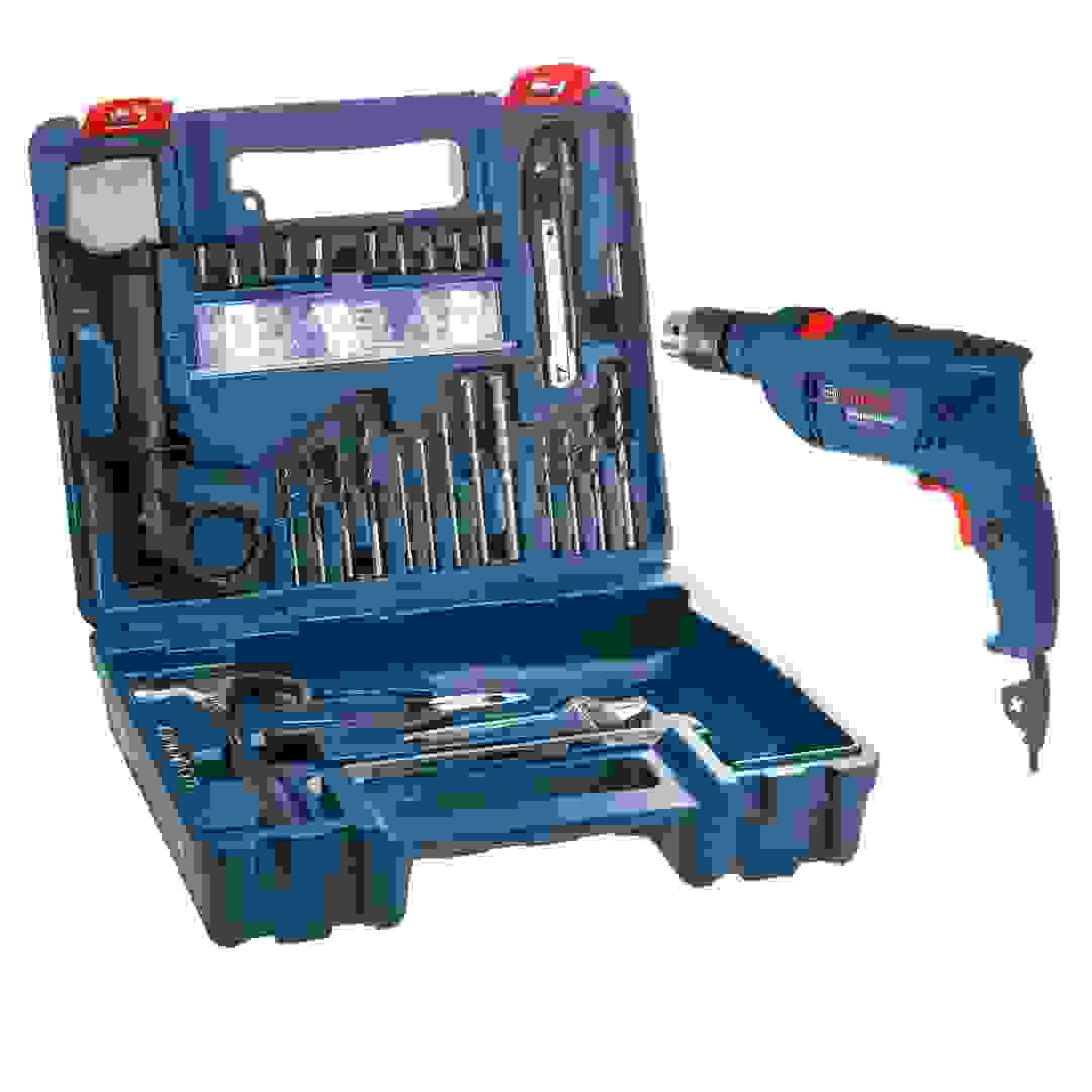 Bosch Professional Corded Impact Drill, GSB 600 (600 W) + Drill Bit Set (98 Pc.)